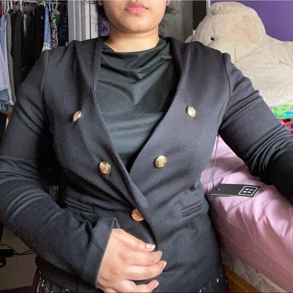 Blazer with gold buttons
